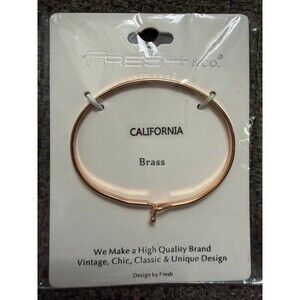 Fresh & Co Brass California Stamped Bangle New on Card